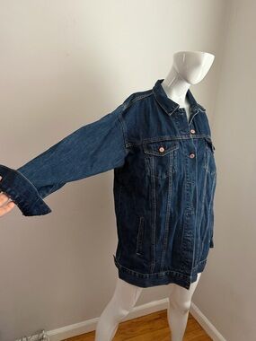 GAP Oversized Denim Jacket in Dark Blue